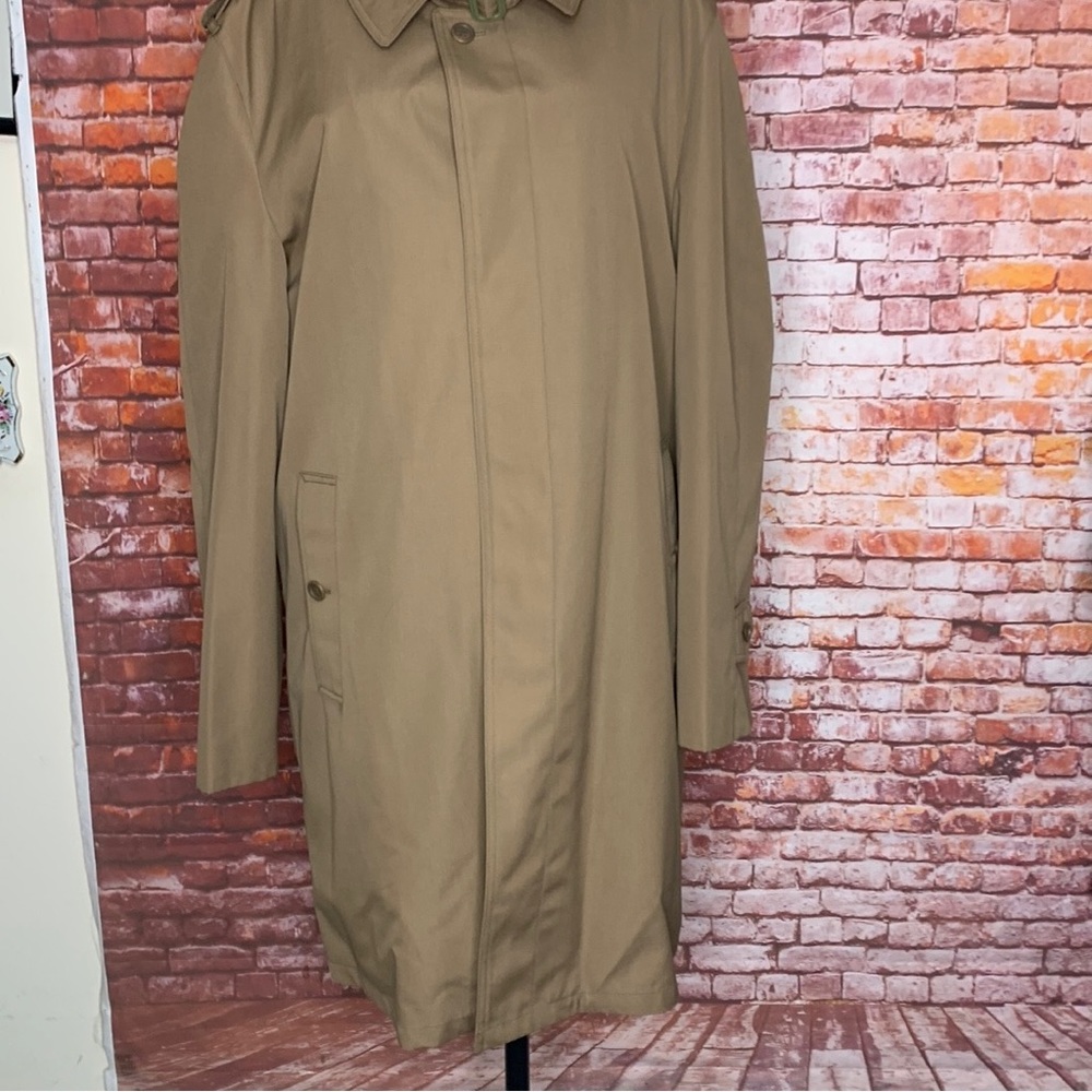 Vintage Oleg Cassini Dark Tan All Weather Thermolite Insulated Trench … - Picture 11 of 16
